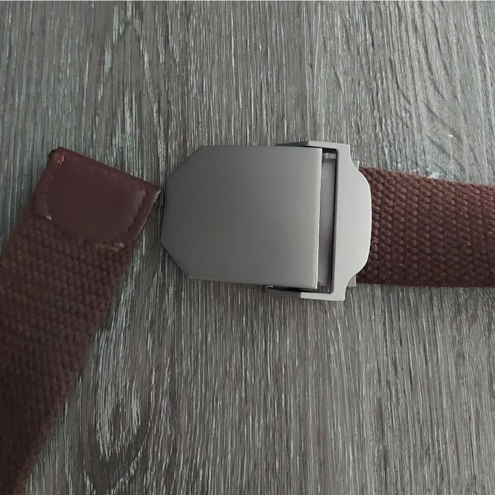 Brown Cotton Canvas Adjustable Belt 52